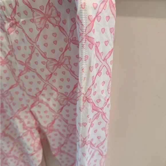 LoveShackFancy Roller Rabbit Pink Heart & Bow-Print Pajama Pants! Like new!large - Picture 5 of 5